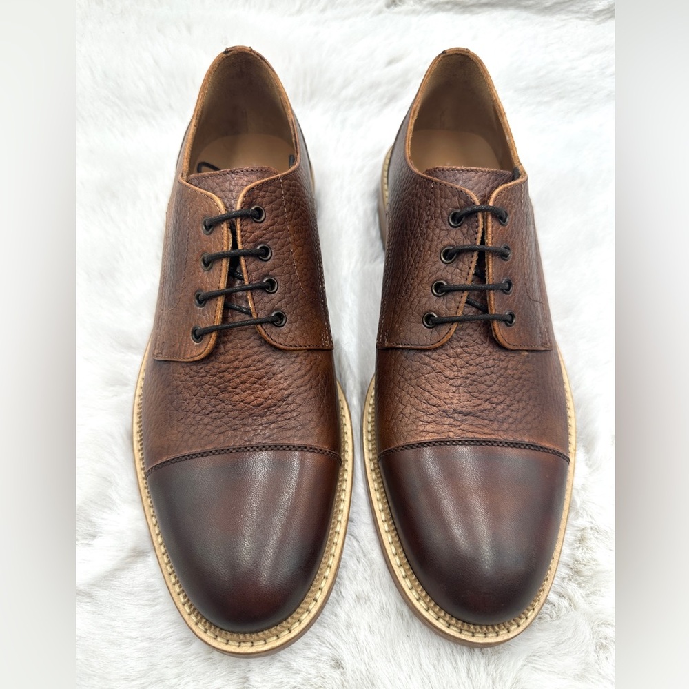 Taft The Rome shoe Cognac Brown Leather Dress Lace Up Oxford Shoes EU 41 US 8 - Picture 4 of 11
